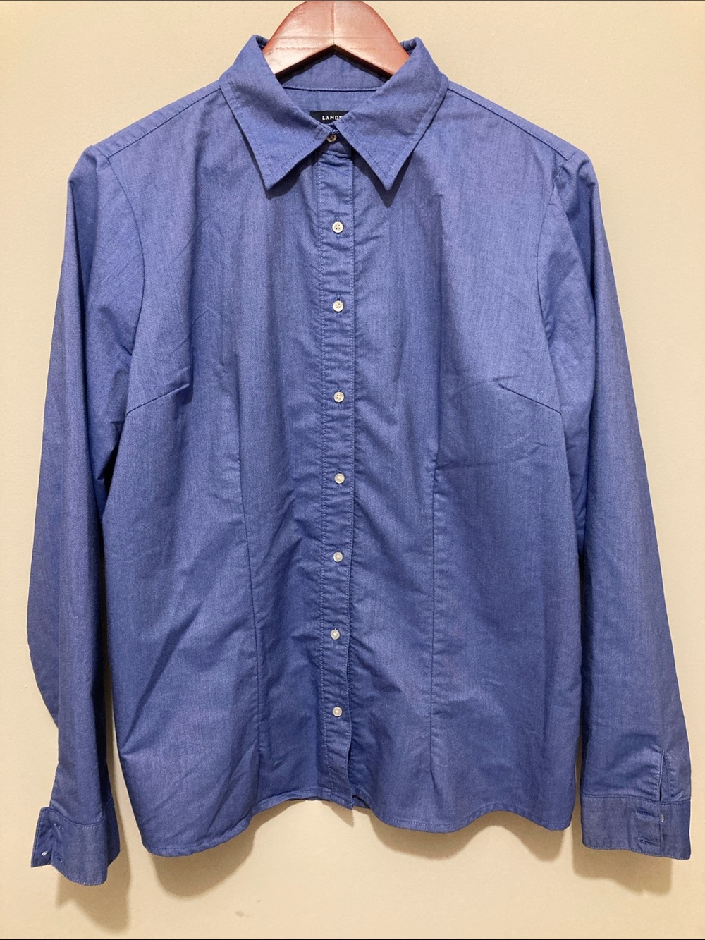 Lands' End Women's Button-Down Shirt in Blue